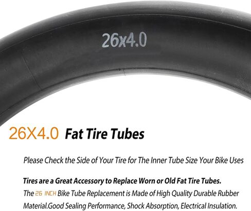 أنبوب إطارات الدراجة السميكة مقاس 26 × 4.0، أنبوب داخلي بديل مقاس 26 بوصة مع صمام AV 32 مم متوافق مع الدراجة الجبلية E Fat Bike مقاس 26 × 3.50 26 × 3.60 26 × 3.80 26 × 4.0 أنابيب دراجة كهربائية in Kuwait