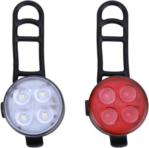أضواء الدراجة - مجموعة مصابيح الدراجة القابلة لإعادة الشحن، مصابيح LED فائقة السطوع للدراجة الأمامية والخلفية 4 أوضاع إضاءة مقاومة للماء، سهلة التركيب لركوب الدراجات الجبلية (عبوة من قطعتين) in Kuwait