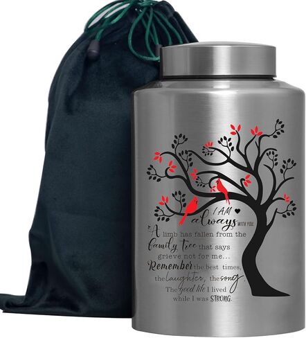 الجرار التذكارية لحرق الجثث لرماد الإنسان، الذكور البالغين، الجرار المزخرفة للرجال والنساء، كبيرة تحمل ما يصل إلى 220 رطل، جنازة الذاكرة، الجرار الحمراء للدفن، الجرار للطيور الحمراء للرماد البشري (شجرة الكرادلة) in Kuwait