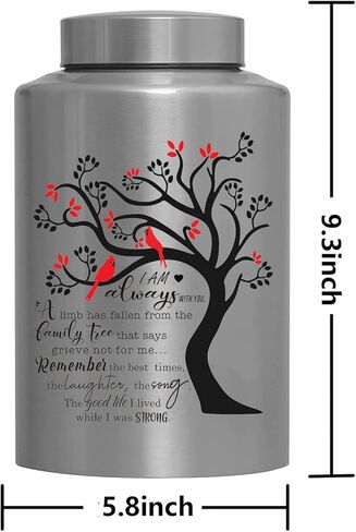 الجرار التذكارية لحرق الجثث لرماد الإنسان، الذكور البالغين، الجرار المزخرفة للرجال والنساء، كبيرة تحمل ما يصل إلى 220 رطل، جنازة الذاكرة، الجرار الحمراء للدفن، الجرار للطيور الحمراء للرماد البشري (شجرة الكرادلة) in Kuwait