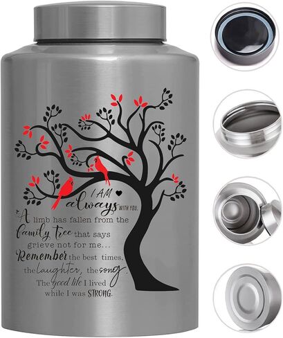 الجرار التذكارية لحرق الجثث لرماد الإنسان، الذكور البالغين، الجرار المزخرفة للرجال والنساء، كبيرة تحمل ما يصل إلى 220 رطل، جنازة الذاكرة، الجرار الحمراء للدفن، الجرار للطيور الحمراء للرماد البشري (شجرة الكرادلة) in Kuwait