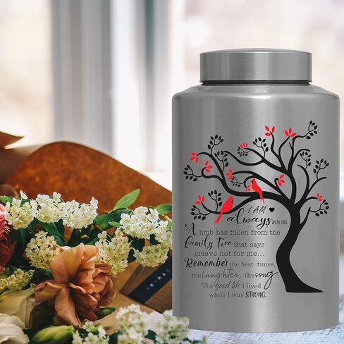 الجرار التذكارية لحرق الجثث لرماد الإنسان، الذكور البالغين، الجرار المزخرفة للرجال والنساء، كبيرة تحمل ما يصل إلى 220 رطل، جنازة الذاكرة، الجرار الحمراء للدفن، الجرار للطيور الحمراء للرماد البشري (شجرة الكرادلة) in Kuwait