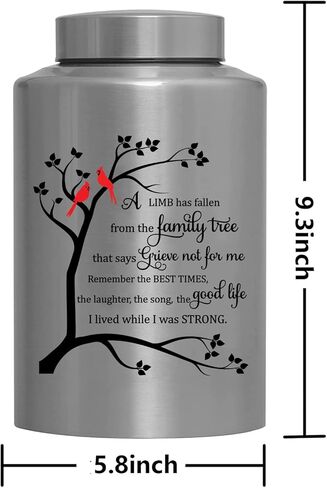 الجرار التذكارية لحرق الجثث لرماد الإنسان، الذكور البالغين، الجرار المزخرفة للرجال والنساء، كبيرة تحمل ما يصل إلى 220 رطل، جنازة الذاكرة، الجرار الحمراء للدفن، الجرار للطيور الحمراء للرماد البشري (شجرة الكرادلة) in Kuwait