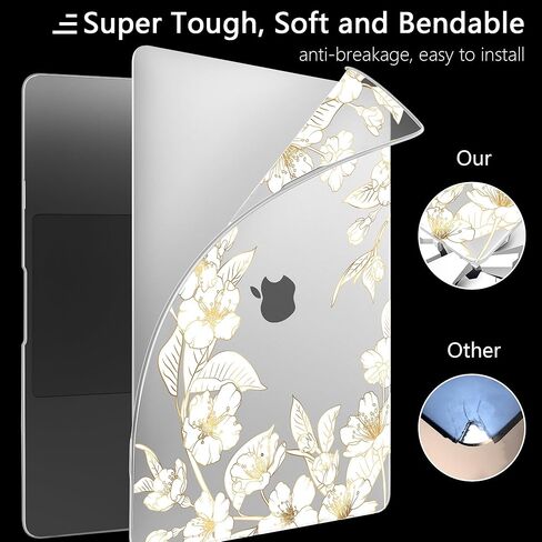 MEEgoodo for MacBook Air 13 inch Case 2021 2020 2019 2018, Cover Fit Model A2337 M1 A2179 A1932, Flexible Crystal Case for 13.3-inch Laptop, Hard Shell Cases for MacBook Air M1,Glowing Lines Full Moon in Kuwait