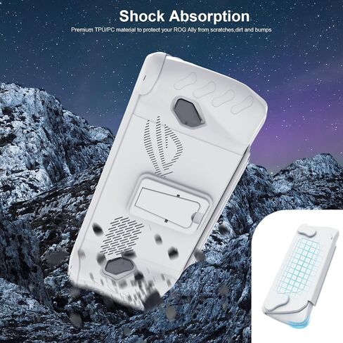 Full Protective Case for ASUS Rog Ally 7" 2023,Rog Ally Case with Detachable Front Shell Cover,Kickstand Protector Case,Non-Slip&Anti-Scratch,Frosted Handheld Design (White)… in Saudi Arabia