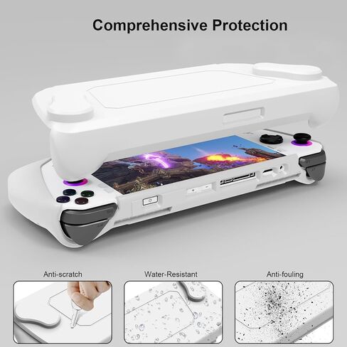 Full Protective Case for ASUS Rog Ally 7" 2023,Rog Ally Case with Detachable Front Shell Cover,Kickstand Protector Case,Non-Slip&Anti-Scratch,Frosted Handheld Design (White)… in Saudi Arabia