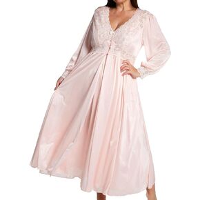 Shadowline® Long Lace Bodice Button Down Robe (2X)