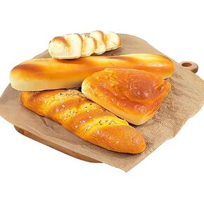 Artificial French Bread Set, Realistic Fake Food for Display, Fake Bread Baguette Faux Pastries Food Model Display Home Kitchen Decoration Bakery Ornament