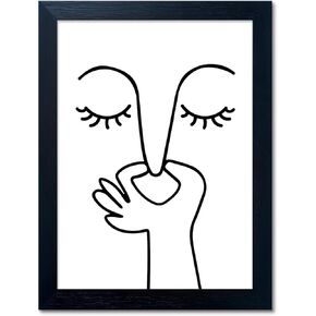Black and White Bathroom Wall Decor, Funny Toilet Wall Art, Guest Toilet Canvas Print, Minimalist Humoristic WC Wall Art, Black Framed Picture Bathroom Sign Accesorries