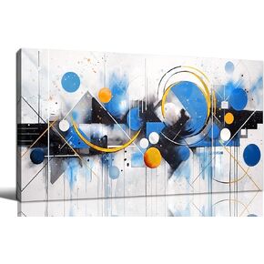 Abstract Hand Painted Wall Art for Living Room - Black and Gold Painting Wall Art for Office Size 29" x 59"