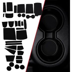 CupHolderHero fits Dodge Durango Accessories [6 Seater] 2011-2024 Premium Custom Interior Non Slip Anti Dust Cup Holder Inserts, Center Console Liner Mats, Door Pocket Liners 33pc Set (Black Trim)