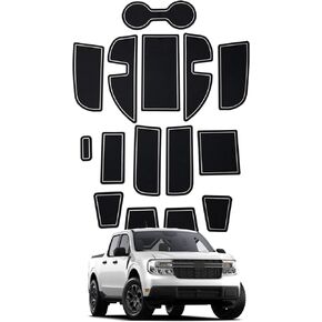 SHAOHAO for 2023 2024 Ford Maverick Door Slot Mats 2022 2023 2024 Maverick Accessories Cup Holder Console Pocket Liner Pads 2022 2023 2024 Maverick XL/XLT/Lariat Pickup Truck Door Mat Cup Liner Mat