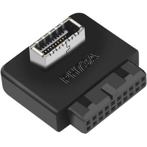 USB 3.2 Gen 1 to USB 3.2 Gen 2 Header Adapter, USB 3.1 Type-E Key-A to USB 3.0 20 Pin Header Converter for Type C Motherboard (Standard Type), Black