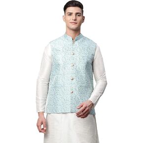 ملابس القيقب الأزهار الرجالية نهرو سترة تقليدية الهند سترة صدرية in Kuwait