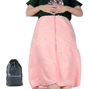 WEEOATAR Full Open Adult Diaper Skirt,Leakproof Incontinence Mattress,Reusable Uroclepsia Diaper,Incontinence Bed Pads with Snaps for Adults,Elderly,Children(Grey,M)