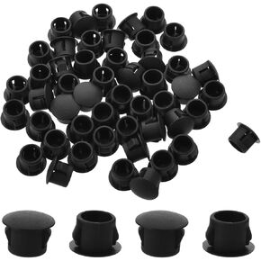 Fielect 50pcs Hole Plugs White 7/8 Inch（22mm） Plastic Hole Cover, Flush Type Round Snap Panel Locking Hole Plugs Cover, Pipe Post End Cap for Cabinet Furniture Protectors