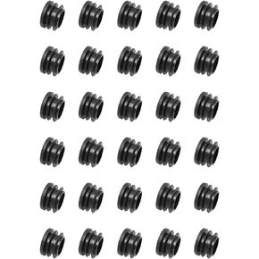 Maxmoral 30PCS Furniture Chair Leg Tube Cover Insert Chair Slide Floor Protector Diameter 25mm Black Round Plastic Tube Column End Cap Suitable for Chair Ladder Bench Leg Dining Table