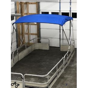 10' Long x 8.5' Wide Pontoon Boat Bimini Top Kit, Best Available, Pacific Blue, Complete Kit, Square Frame with Metal Fittings, 16oz Canvas, Hardware Kit