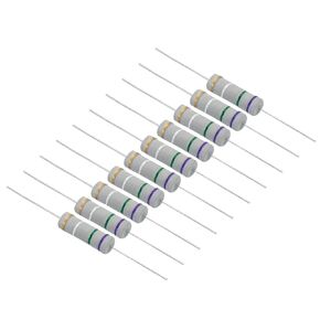 PATIKIL 5Watt 0.36 Ohm Carbon Film Resistor, 10 Pcs 5% Tolerance Resistors Axial Lead Colored Ring for DIY Projects and Experiments