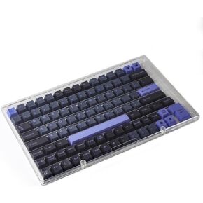 Hyekit Keycaps Storage Box, 1 pcs ABS Dustproof Display Case, with Magnetic Catches, Transparent Collection Box for Cherry XDA SA OEM MSA DSA Profile Mechanical Keyboard Keycap (Black Transparent)