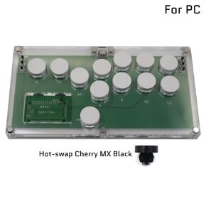TruBoost FightBox B1-MINI-PC-W Ultra-Thin All Buttons Leverless-Style Arcade Game Controller For PC USB Hot-Swap Cherry MX DIY Version