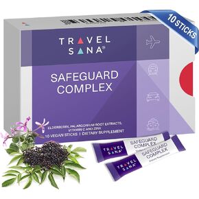 Elderberry Travel Immune Booster |Combat Cold & Flu Symptoms Faster |Relieves Cough |Enhanced with Pelargonium, Vitamin C & Zinc |Fast-Acting |10-Day Supply