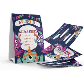 1 تبني علامة الوحش و10 مجموعة شهادات تبني الوحش، تبني حفلة، حفلة عيد ميلاد للأطفال، حفلات الفصل الدراسي/010B in Kuwait