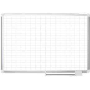 MasterVision Planning Board Magnetic Dry Erase 1" x 2" Grid Planner with Accessory Kit, 24" x 36", Aluminum Frame,Silver,MA0392830A
