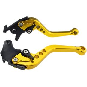 PROCNC Motorcycle Short Adjustable Brake Clutch Levers Fit for Kawasaki Z250SL 2016-2017 Ninja 300R/Z300 2013-2018 Ninja 250R 2008-2012 Ninja 400 2018-2023 (Gold)
