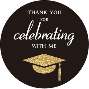 MAGJUCHE Gold Class of 2020 Graduation Thank You Stickers, Congrats Grad Party Circle Favor Sticker Labels, 40-Pack, 2"