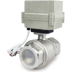 2 Way 1-1/2" 110-240VAC 7 Wires Stainless Steel 304 Manual Override/Position Feedback Electrical Motorized Ball Valve