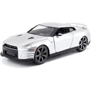 Fast & Furious 1:32 2009 Brian's Nissan GT-R R35 Die-Cast Car, Toys for Kids and Adults(Silver)