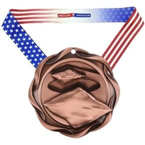 Decade Awards Cornhole Fusion Medal- Gold, Silver or Bronze | Corn Hole Medal with Stars & Stripes Ribbon - 3 Inch Wide