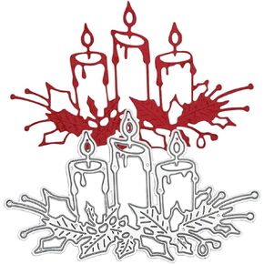 1 قطعة شموع عيد الميلاد قطع معدنية يموت لصنع البطاقات سكرابوكينغ يموت قطع عيد الميلاد يموت تخفيضات معدنية يموت للورق صياغة المجلدات النقش الإستنسل ختم معدني لقطع بطاقات المعايدة الورقية in Kuwait