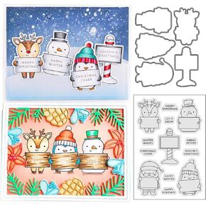 Scrapbooking Die-Cuts, Clear Stamps & Metal Cutting Dies for Card Making, Paper Craft Punch Template, Winter Background Embossing Stencils, DIY Album Décor (Snowflake)