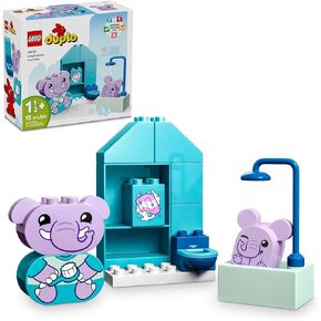 LEGO DUPLO My First Daily Routines: Bath Time Playset, Toddler Learning Toy for Kids Ages 18 Months Plus, Includes 2 Elephant Toys, Helps Preschoolers Role-Play Potty Training, STEM Toy, 10413