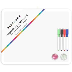 Dry Erase Board 11 by 14 in Monthly Grid Calendar- Magnetic Whiteboard with 4 Markers and 2 Magnets- White Frame- for School, Home, Office, Remote Learning- Easy to Hang on Walls or Magnetic Surfaces