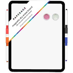 Dry Erase Board 11 by 14 in Monthly Grid Calendar- Magnetic Whiteboard with 4 Markers and 2 Magnets- White Frame- for School, Home, Office, Remote Learning- Easy to Hang on Walls or Magnetic Surfaces