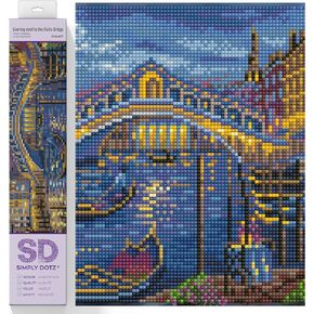 DIAMOND DOTZ ® - Evening Stroll to The Rialto Bridge, Full Drill, Round Dotz, Diamond Painting Kits, Diamond Art Kits for Adults, Gem Art, Diamond Art, Diamond Dotz Kits, 9.8"x13.8"