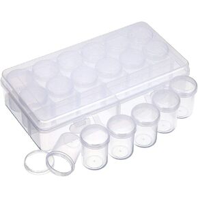Hipiwe 28 Packs Plastic Diamond Painting Storage Containers Translucent Beads Organizer with Lid Jewelry Earring Sewing Pills Organizers Removable Diamond Embroidery Box Case