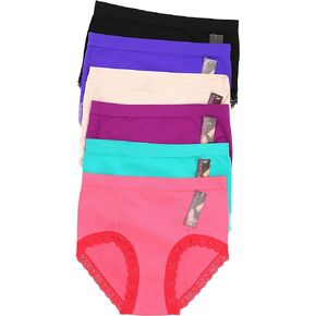 Seamless Full Coverage Briefs with Lace Detail (6 Pack)
