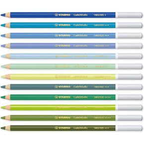 STABILO Chalk-Pastel Pencil CarbOthello - Pack of 12 - Blue Green Tones