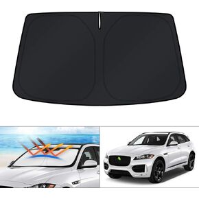 KUST Custom Fit Windshield Sun Shade for Jaguar F-Pace 2016-2024 F Pace Accessories Sunshade Foldable Window Sun Visor Protector Blocks UV Rays Keep Your Car Cooler