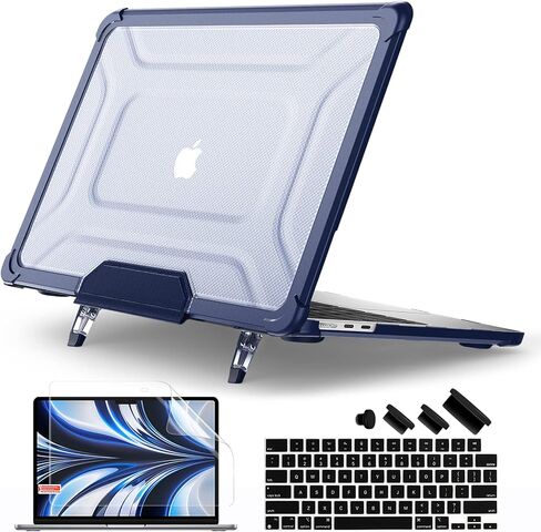 Batianda Case for M4 New MacBook Air 13.6 inch 2025 2024 2022 Model A3240/A3113/A2681- Full Protection Anti-Collision Design Foldable Stand TPU Bumper - Durable Scratch-Resistant, Navy in Saudi Arabia