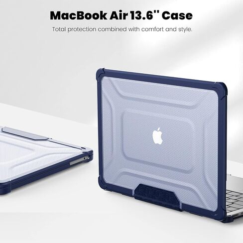 Batianda Case for M4 New MacBook Air 13.6 inch 2025 2024 2022 Model A3240/A3113/A2681- Full Protection Anti-Collision Design Foldable Stand TPU Bumper - Durable Scratch-Resistant, Navy in Saudi Arabia