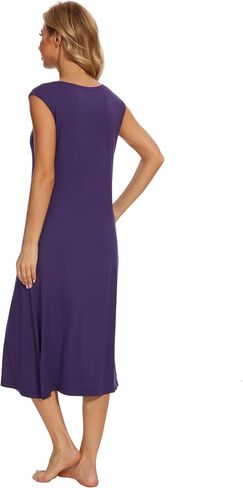 GYS Night Shirts for Women Bamboo Viscose Nightgowns with Pockets Soft Cap Sleeve Sleepwear Comfy Sleep Dress in Saudi Arabia