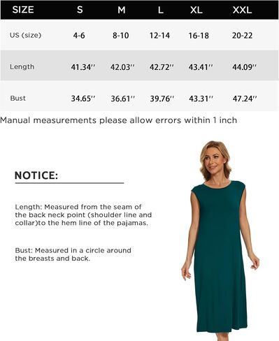 GYS Night Shirts for Women Bamboo Viscose Nightgowns with Pockets Soft Cap Sleeve Sleepwear Comfy Sleep Dress in Saudi Arabia
