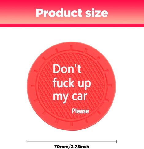 4 Pieces Silicone Crystal Car Coasters,Bling Car Cup Hoder Coaster,2.75 Inch Auto Cup Holder Insert Coasters,Anti-Slip, Car Interior Accessory Decoration (Red) in Saudi Arabia