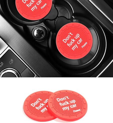 4 Pieces Silicone Crystal Car Coasters,Bling Car Cup Hoder Coaster,2.75 Inch Auto Cup Holder Insert Coasters,Anti-Slip, Car Interior Accessory Decoration (Red) in Saudi Arabia