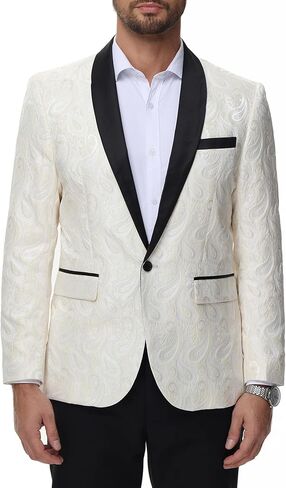 Men's Tuxedo Jacket Shawl Lapel Paisley Blazer One Button Suit Jacket Floral Blazer for Wedding Dinner Party Prom in Saudi Arabia